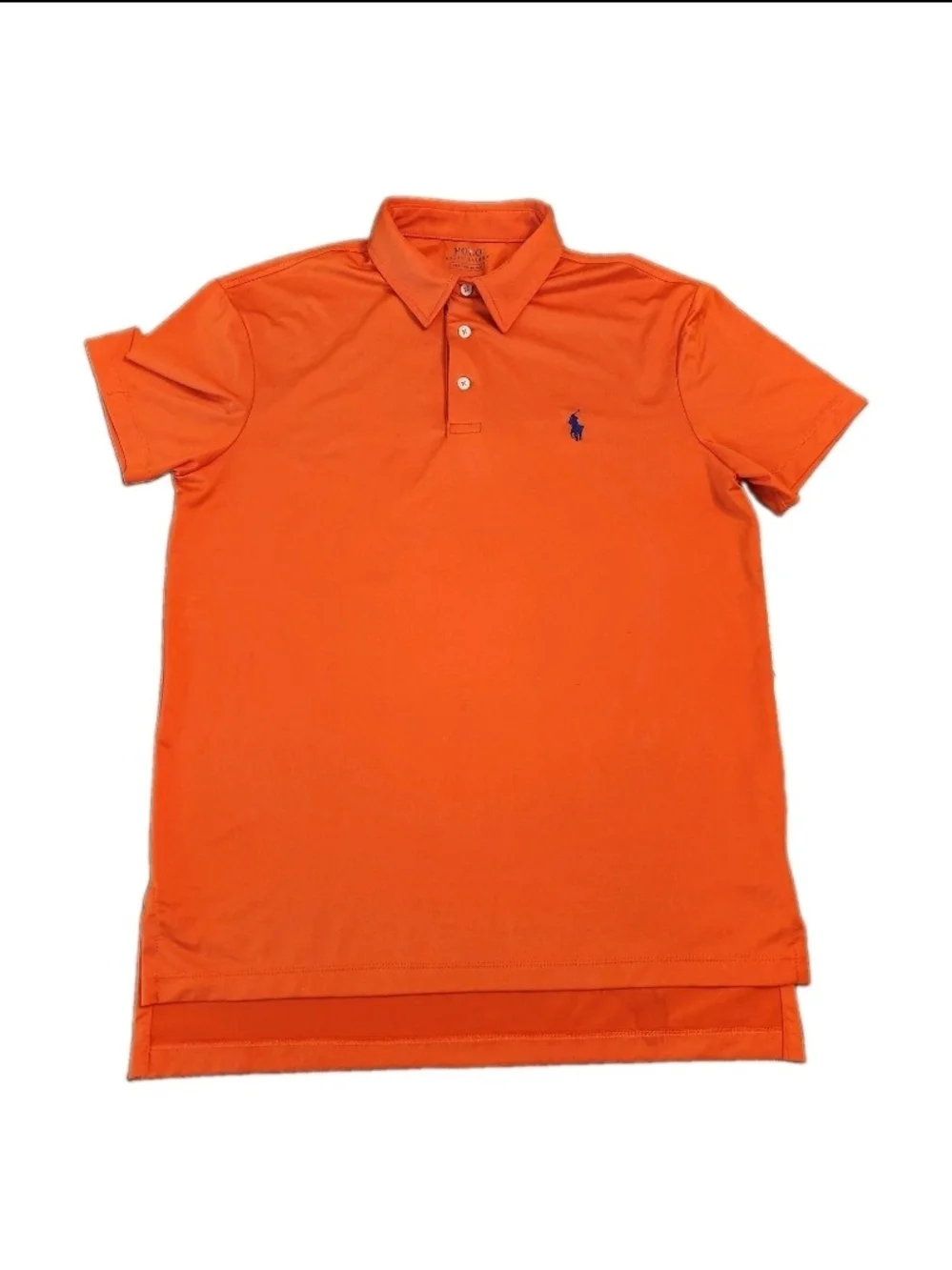 Polo Ralph Lauren Performance Short-Sleeve Shirt Men's Size Med Orange Blue Pony